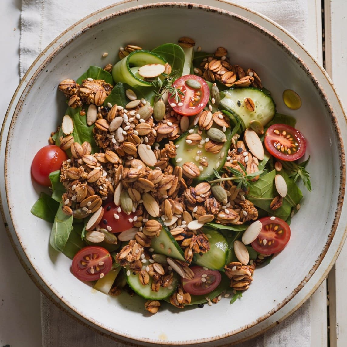 Salada de folhas sem crouton
